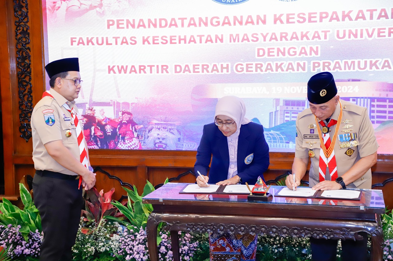 Kwarda Pramuka Jatim dan FKM Universitas Airlangga Tandatangani Kesepakatan Bersama